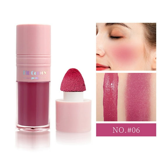 Liquid Blush, Matte Blush, Long-Lasting Natural Liquid Blush with Smooth Application, Lightweight Silky Texture, Flexible Brush for Easy Use, Highly Pigmented, Natural Hazy Finish