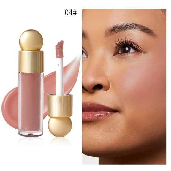 Liquid Blush Stick, Buildable Cream Cheek Tint with High-Pigment Color, Moisturizing & Lightweight Blendable Makeup, Multifunctional Liquid Blusher for Lips & Cheeks, 5ml (#04)