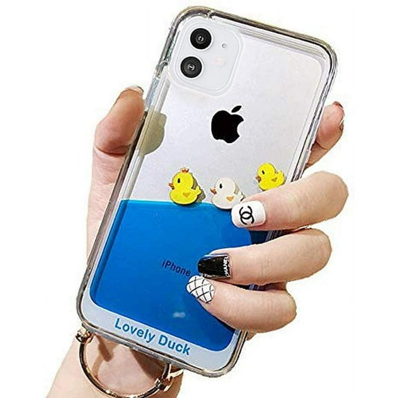 Liquid Case Compatible with iPhone 14 Pro Max, 3D Cool Quicksand Flowing Floating Bling Glitter Sparkle Soft Case for Girls Women (Three Ducks, iPhone 14 Pro Max)