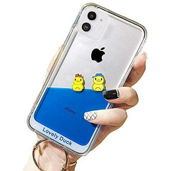 Liquid Case Compatible with iPhone 6 Plus 6s Plus, 3D Cool Quicksand Flowing Floating Bling Glitter Sparkle Soft Case for Girls Women (Two Ducks, iPhone 6 Plus 6s Plus)