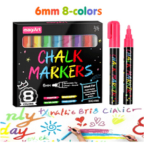 Liquid Chalk Markers for Blackboards - Bold Color Dry Erase Markers Pens - Chalkboard Markers Whiteboard Markers Window Markers for Glass Washable,Chalkboards,Signs,6mm Reversible Tip,8 Pack