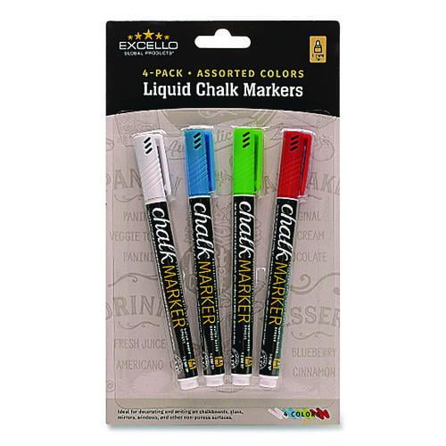 Liquid Chalk Markers, Fine Bullet Tip, Assorted Colors, 4/Pack | Bundle of 10