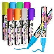 Liquid Chalk Markers Pens - 8 Colors Washable & Wet Erase Neon Chalk Makers for Blackboard, Chalkboard Signs, Glass Window, Graduation Celebration Art Diy Craft - Erasable Window Markers for Cars