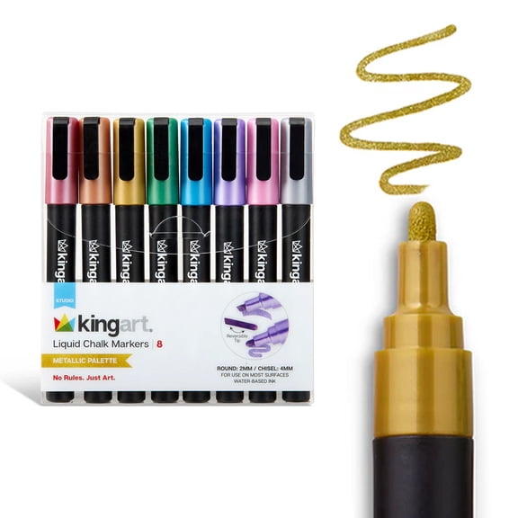 Liquid Chalk Pens 8 Metallic Colors