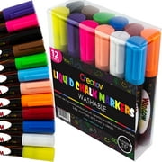 Liquid Chalk Window Markers, 12 Colored, Neon, Safe & Easy to Use, Non-Toxic, Great For All Ages, By Creatov