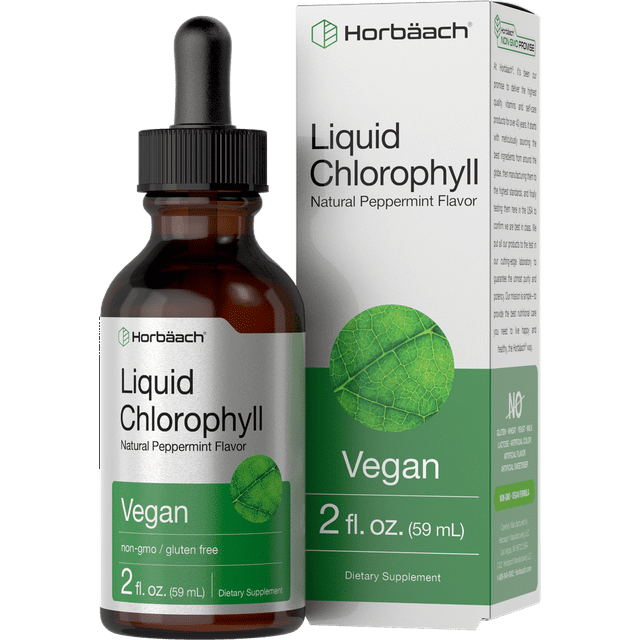 Liquid Chlorophyll 2 oz Natural Peppermint Flavor by Horbaach