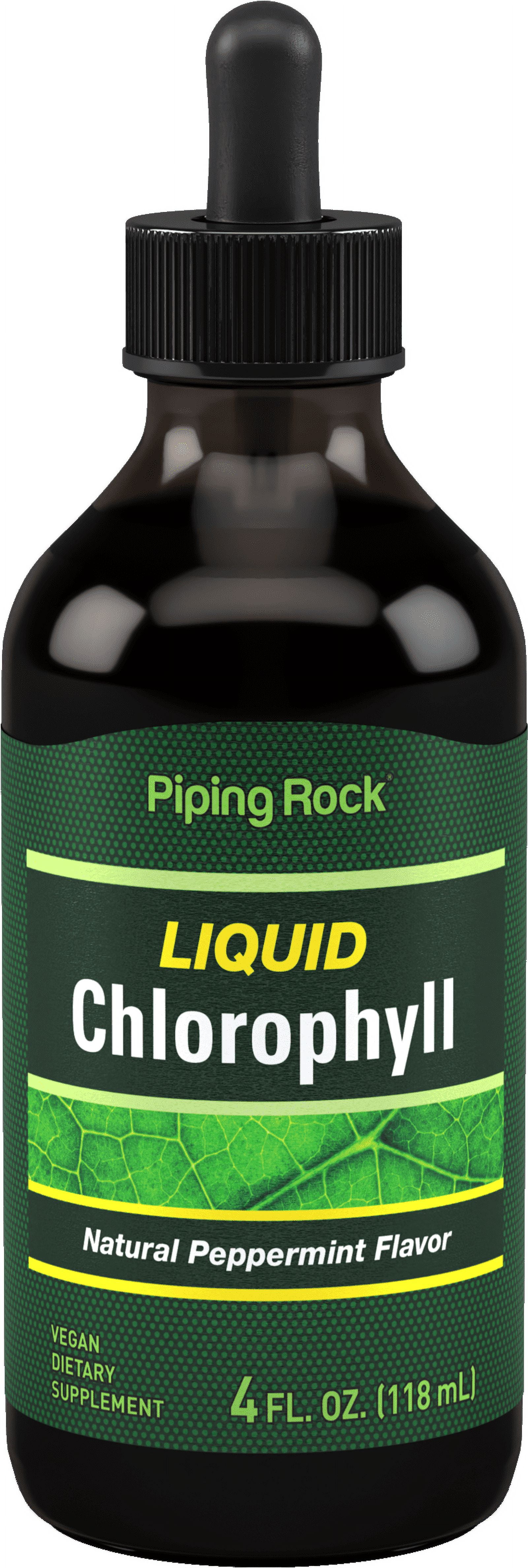 Liquid Chlorophyll Drops | 4 Fl Oz | Peppermint Flavor | Vegan, Non GMO, Gluten Free Supplement | By Piping Rock
