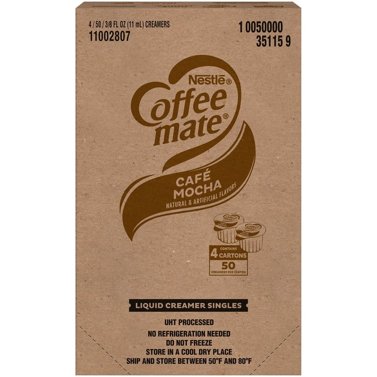 Liquid Coffee Creamer, Hazelnut, 0.38 oz Mini Cups, 50/Box, 4 Boxes/Carton, 200 Total/Carton