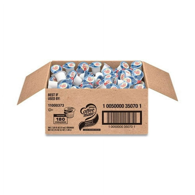 Liquid Coffee Creamer, French Vanilla, 0.38 oz Mini Cups, 180/Carton Liquid Coffee Creamer, French Vanilla, 0.38 oz Mini Cups, 180/Carton