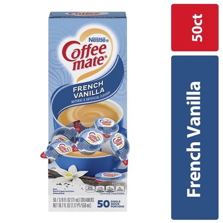 Liquid Coffee Creamer, French Vanilla, 0.38 Oz Mini Cups, 50/box | Bundle of 5