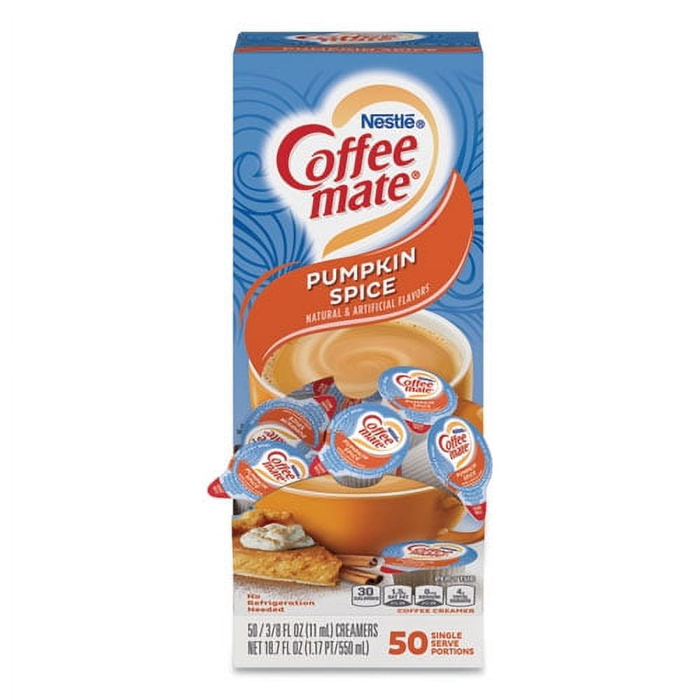 Walmart Liquid Coffee Creamer, Pumpkin Spice, 0.38 Oz Mini Cups, 50/Box