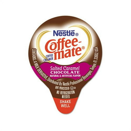 Liquid Coffee Creamer Salted Caramel Chocolate, 0.38 oz Mini Cups, 50/Box, 4 Boxes/Carton, 200 Total/Carton
