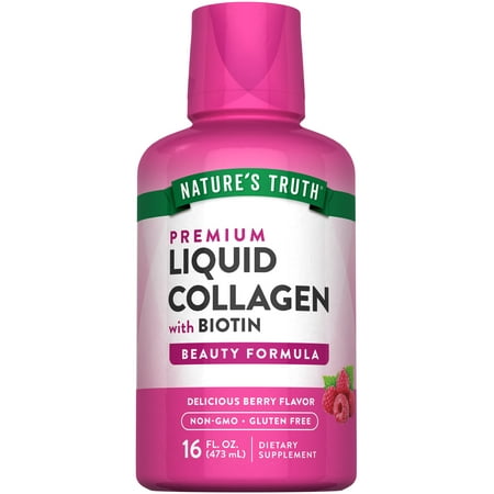 Liquid Collagen | 16 Fl Oz | with Biotin | Beauty Formula | Berry Flavor | by Nature's Truth