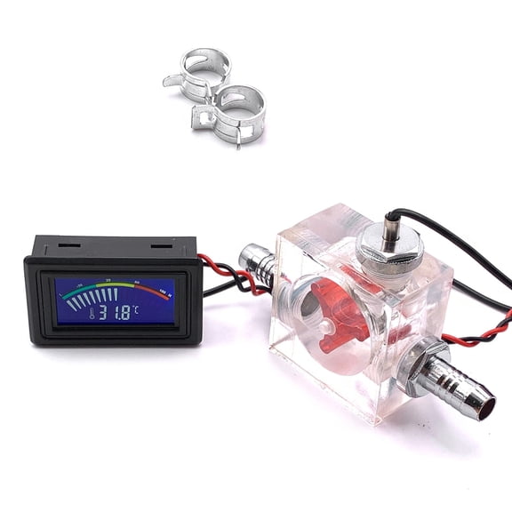 Liquid Cooler 3 Way FlowMeter LED Thermometer PC Computer Heat Dissipation Parts