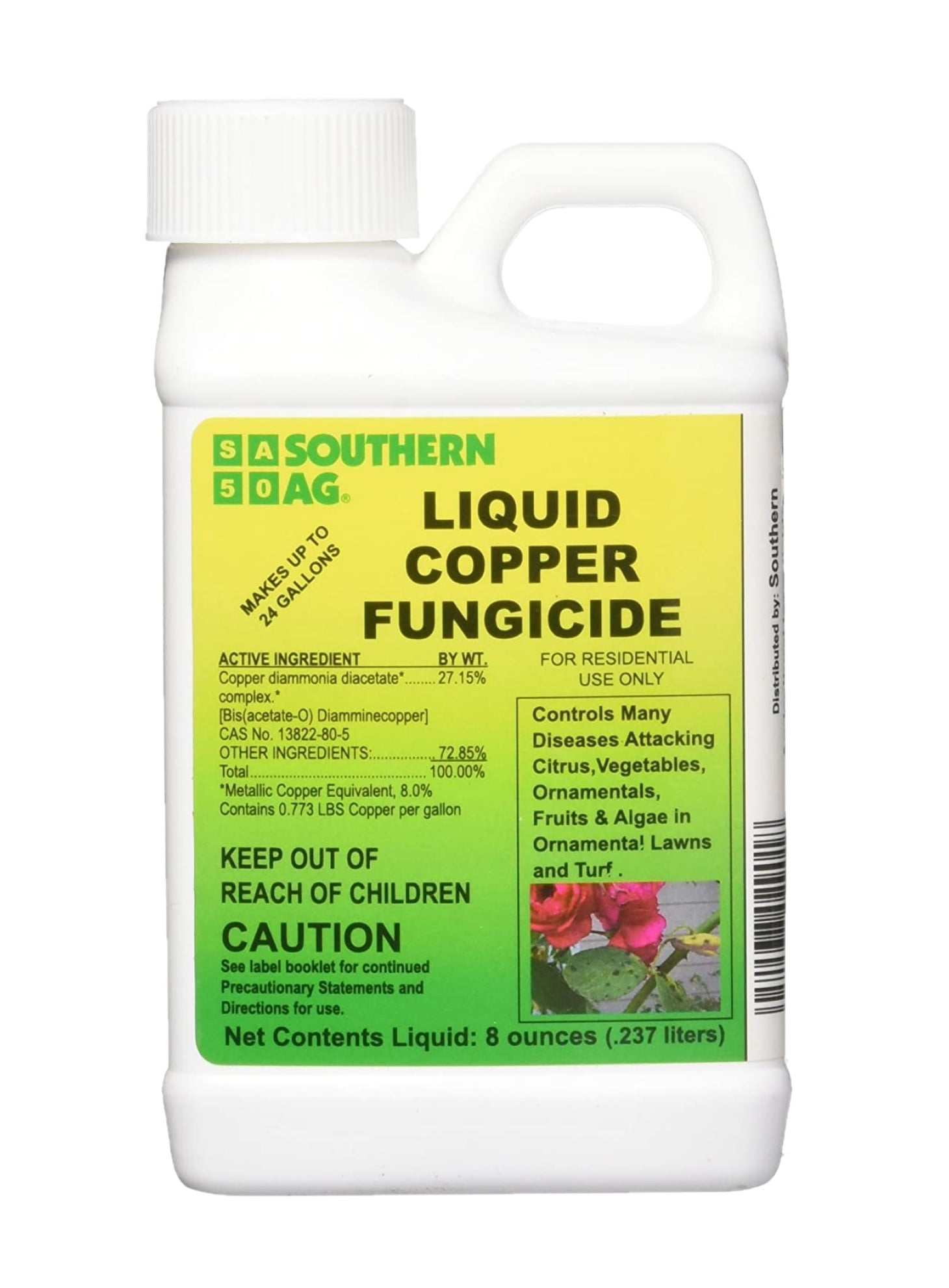 Liquid Copper Fungicide Prevents Plant Disease Caused by Bacteria and