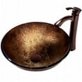 thumbnail image 1 of Liquid Copper Glass Vessel Sink and Bronze Faucet, 1 of 1
