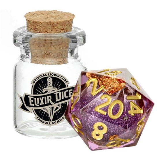 Liquid Core Aether Abstract d20 Elixir Dice
