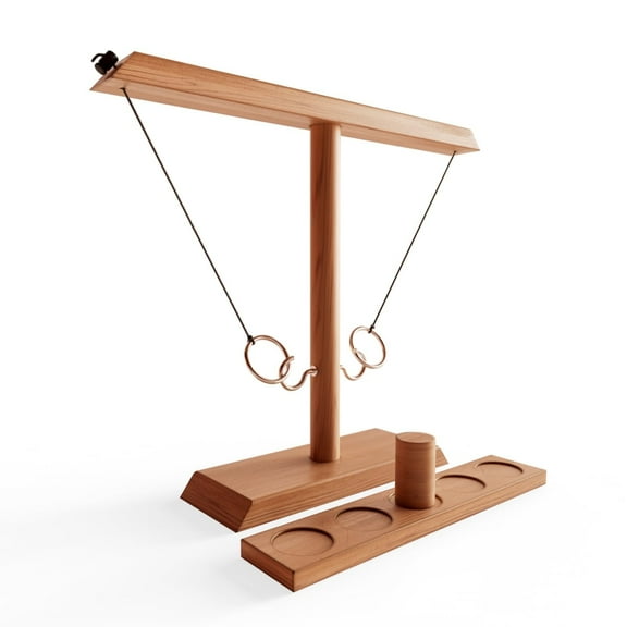 Liquid Courage Ring Toss Game for Adults - Wooden Hook Yard Game - 15.5 x 13.5 Inch