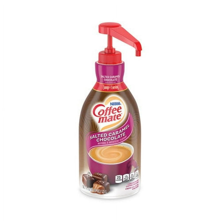Liquid Creamer Pump Bottle, Salted Caramel, 1.5 Liter Pump Bottle, 2/Carton Liquid Creamer Pump Bottle, Salted Caramel, 1.5 Liter Pump Bottle, 2/Carton