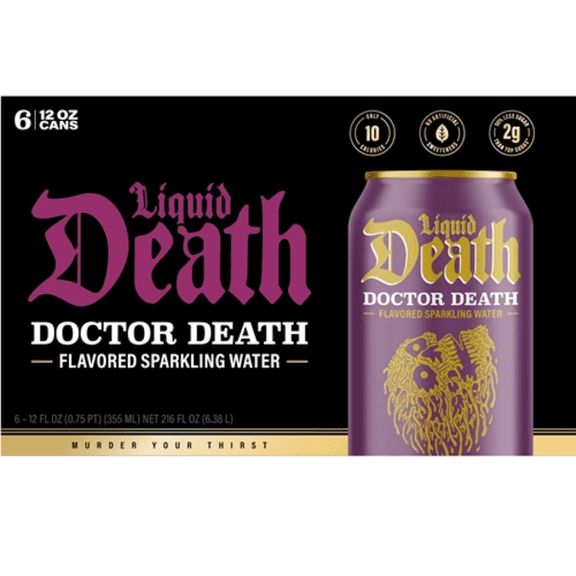 Liquid Death Doctor Death Sparkling Water 6 Pack 6 ct - Pack of 3