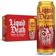 thumbnail image 1 of Liquid Death, Rest in Peach Iced Tea, 8-Pack (19.2oz Cans), Peach Flavored Back Tea, Low Calorie, No Artificial Sweeteners, B12 & B6 Vitamins, 1 of 10