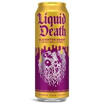 Liquid Death, Slaughter Berry Iced Tea, 19.2 Oz King Sized Can, Raspberry Flavored Black Tea, Low Calorie, No Artificial Sweeteners, B12 & B6 Vitamins