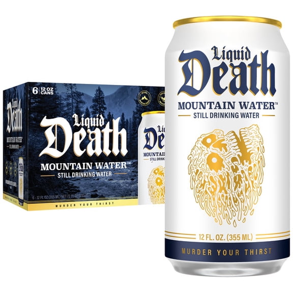 Liquid Death Mountain Water 12 FLO, 6-Pack Cans
