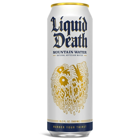 Liquid Death Mountain Water, 19.2 oz King Size Can