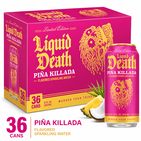 Liquid Death Pina Killada Sparkling Water 12 Fl Oz Cans 36 Pack Drink