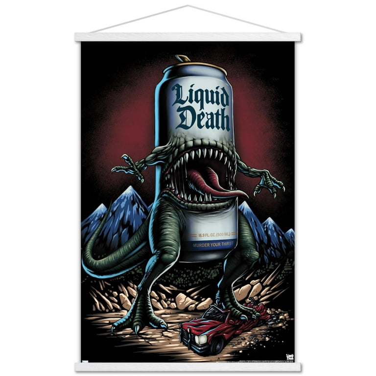 Liquid Death - Reapersaurus Rex Wall Poster with Magnetic Frame