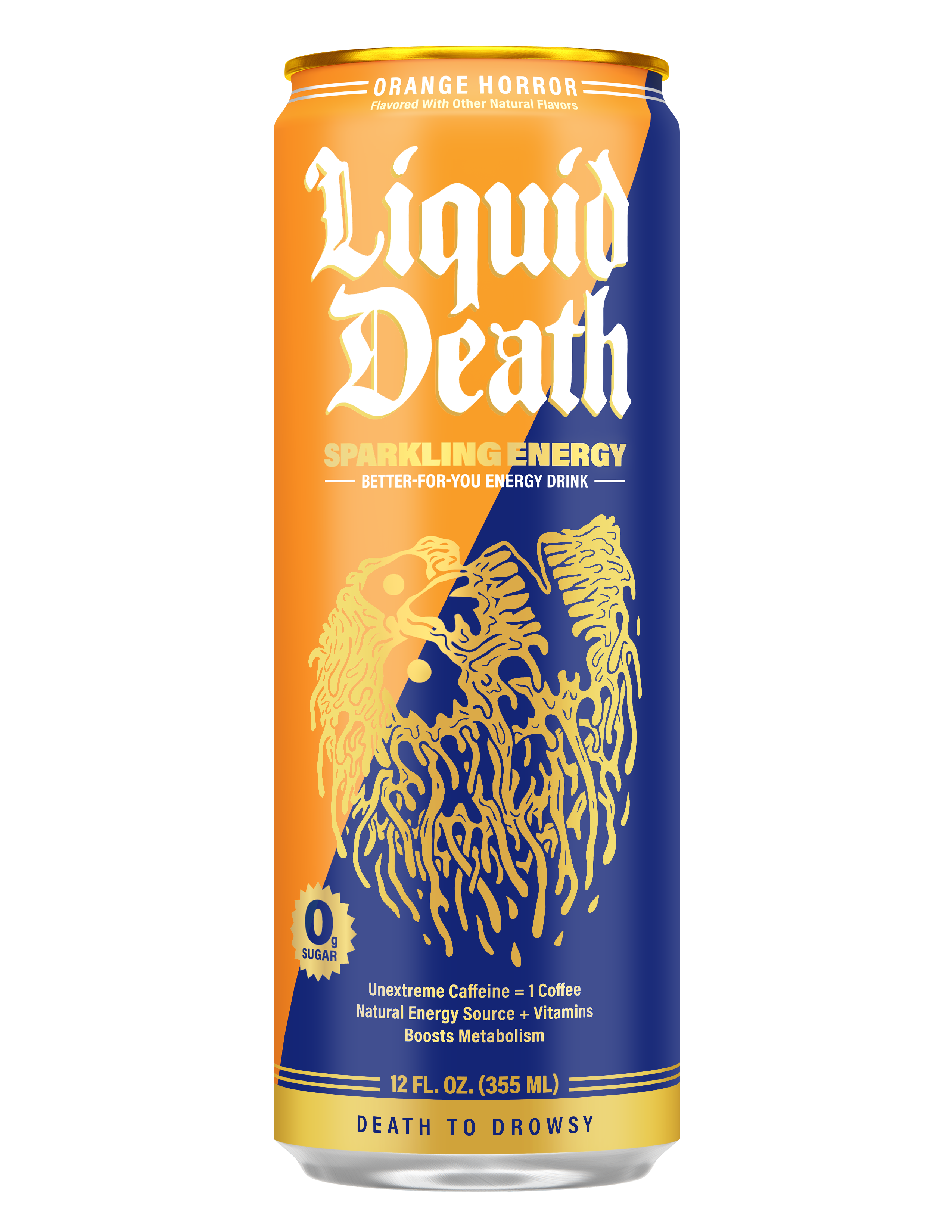 LIQUID DEATH SPARKLING ENERGY – ORANGE HORROR (ORANGE...