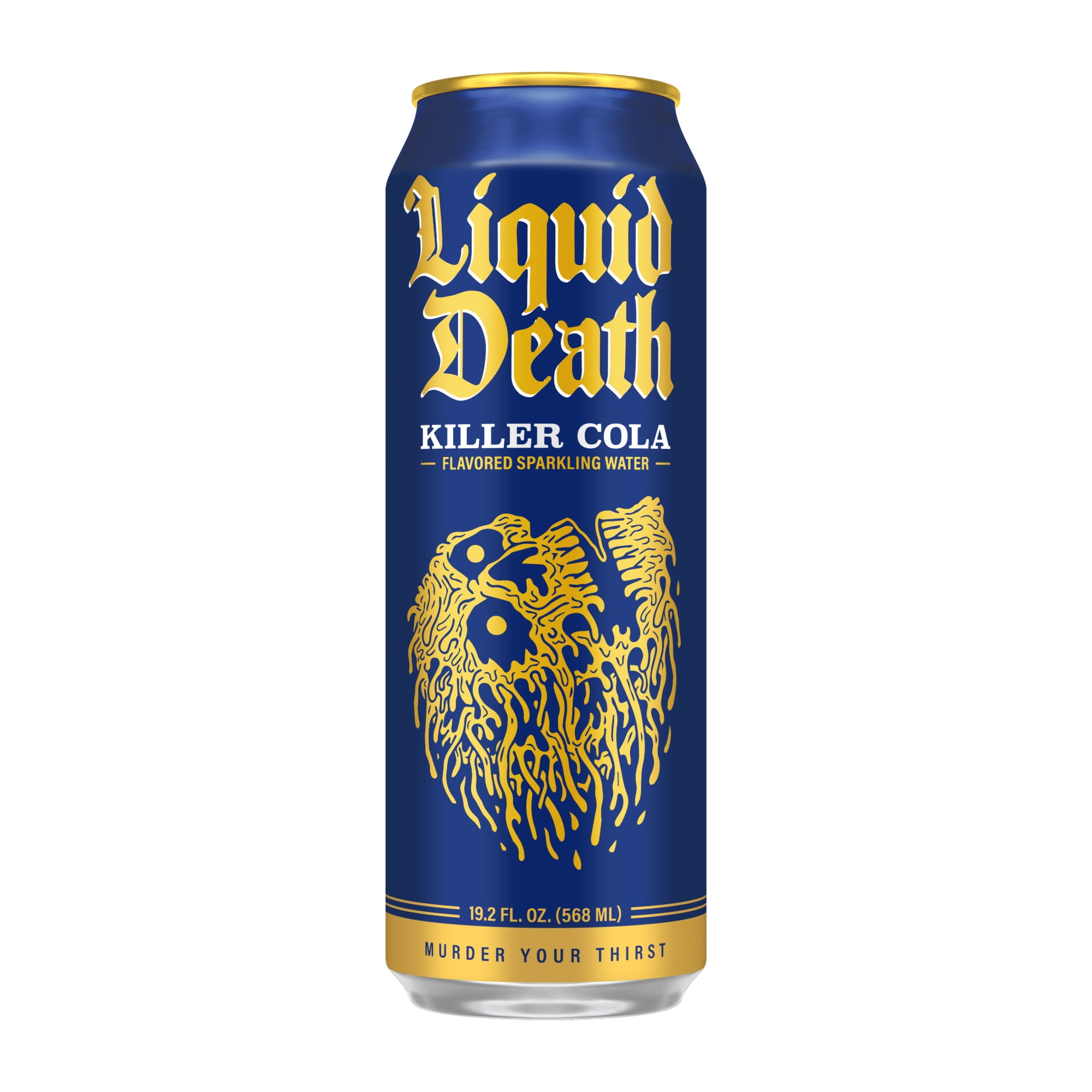 Liquid Death, Killer Cola, Soda-Flavored Sparkling Water, 19.2 oz King Sized Can, Low Calorie & No Artificial Sweeteners