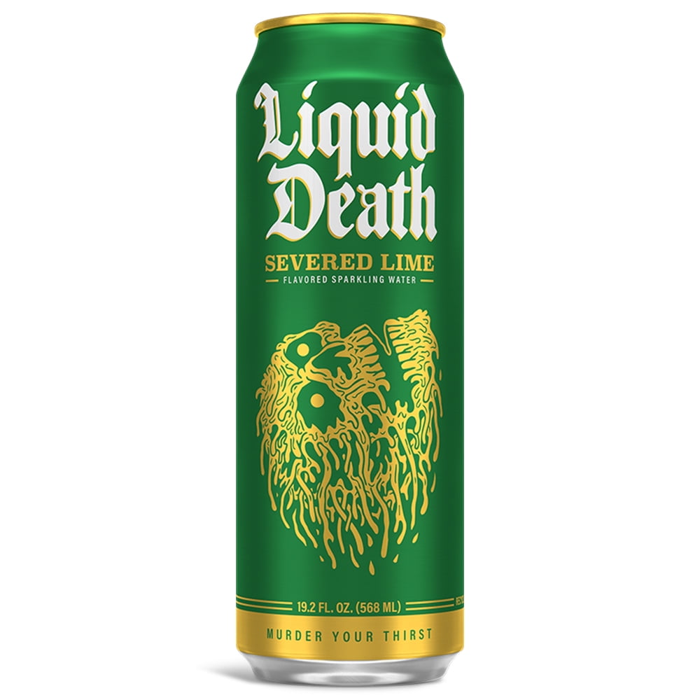 Liquid Death Sparkling Water, Severed Lime 19.2 oz King Size Can