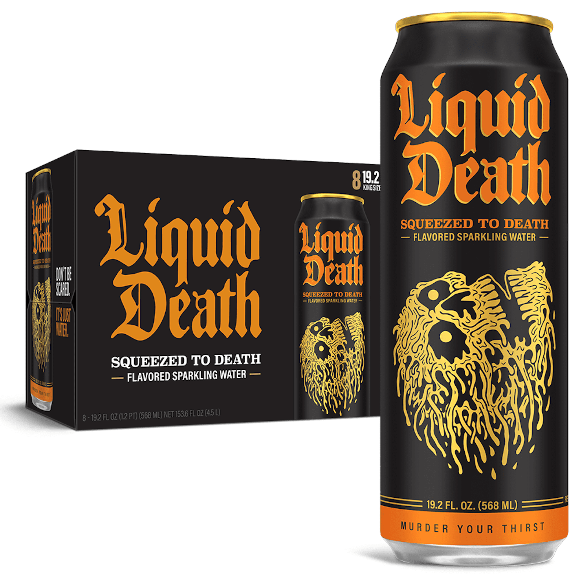 Liquid Death, Squeezed to Death, Orange-Flavored Sparkling