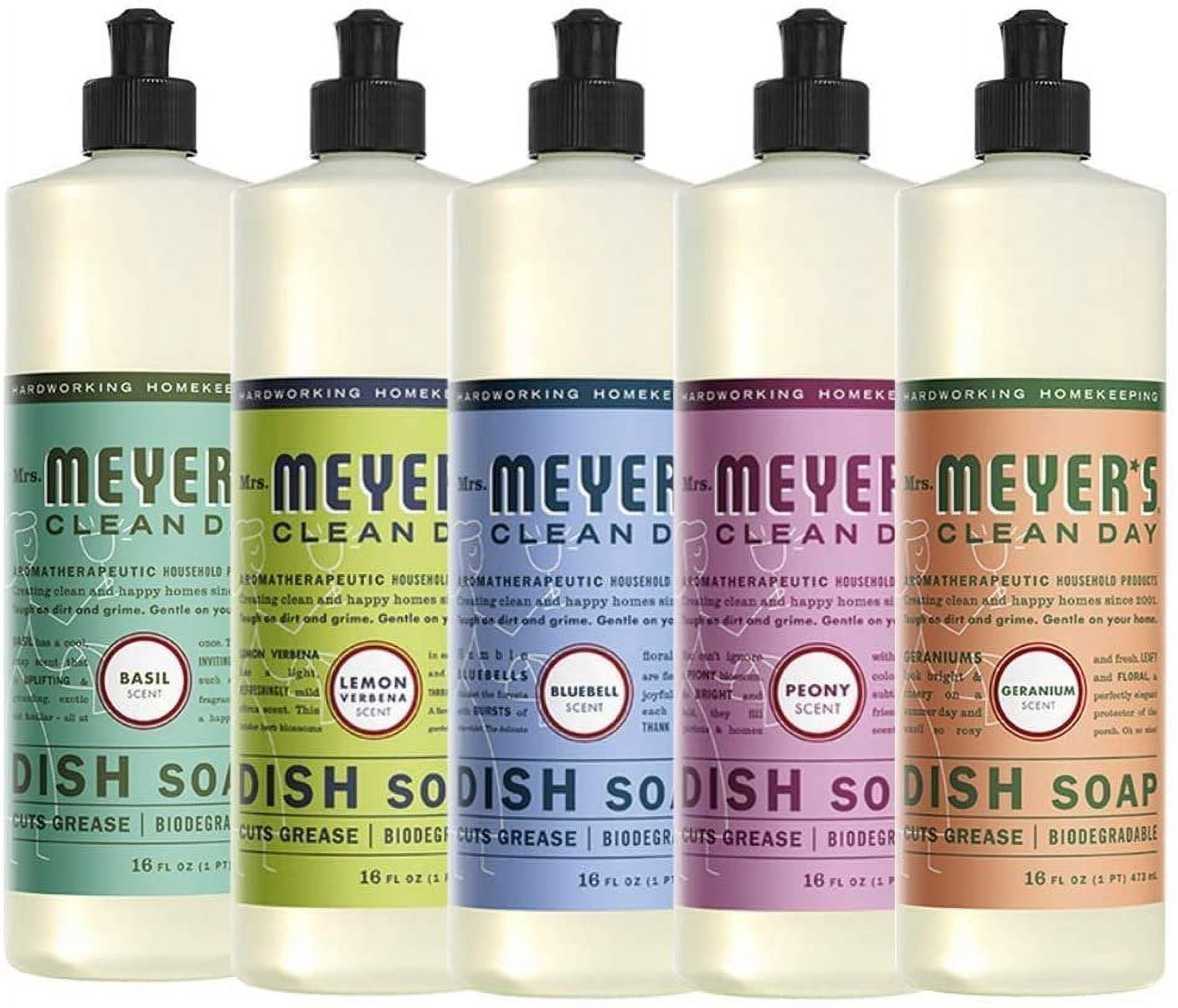 Liquid Dish Soap, 1 Pack Basil, 1 Pack Lemon Verbena, 1 Pack Bluebell, 1 Pack Peony, 1 Pack Geranium , 16 OZ each