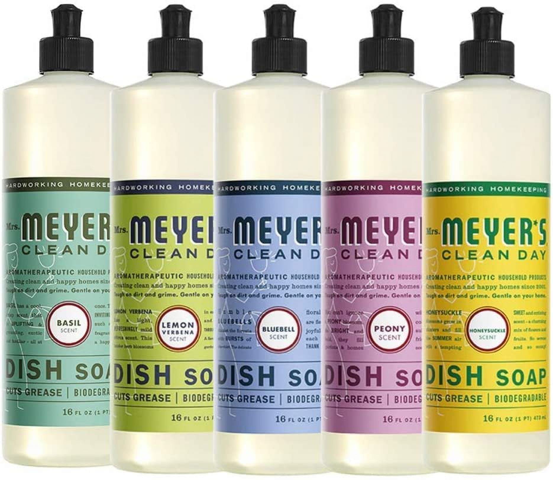 Liquid Dish Soap, 1 Pack Basil, 1 Pack Lemon Verbena, 1 Pack Bluebell, 1 Pack Peony, 1 Pack Honeysuckle, 16 OZ each