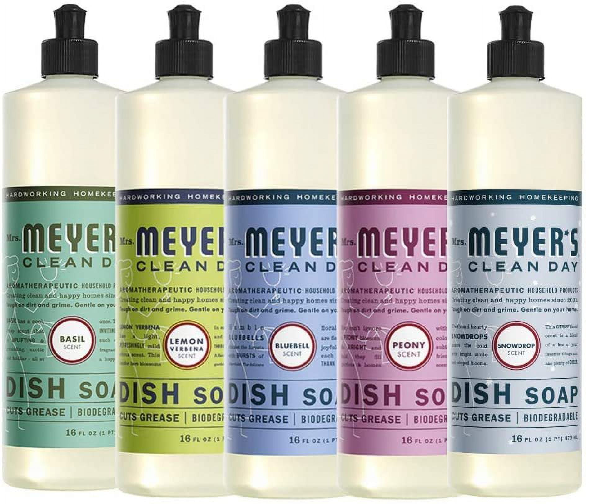 Liquid Dish Soap, 1 Pack Basil, 1 Pack Lemon Verbena, 1 Pack Bluebell, 1 Pack Peony, 1 Pack Snowdrop, 16 OZ each