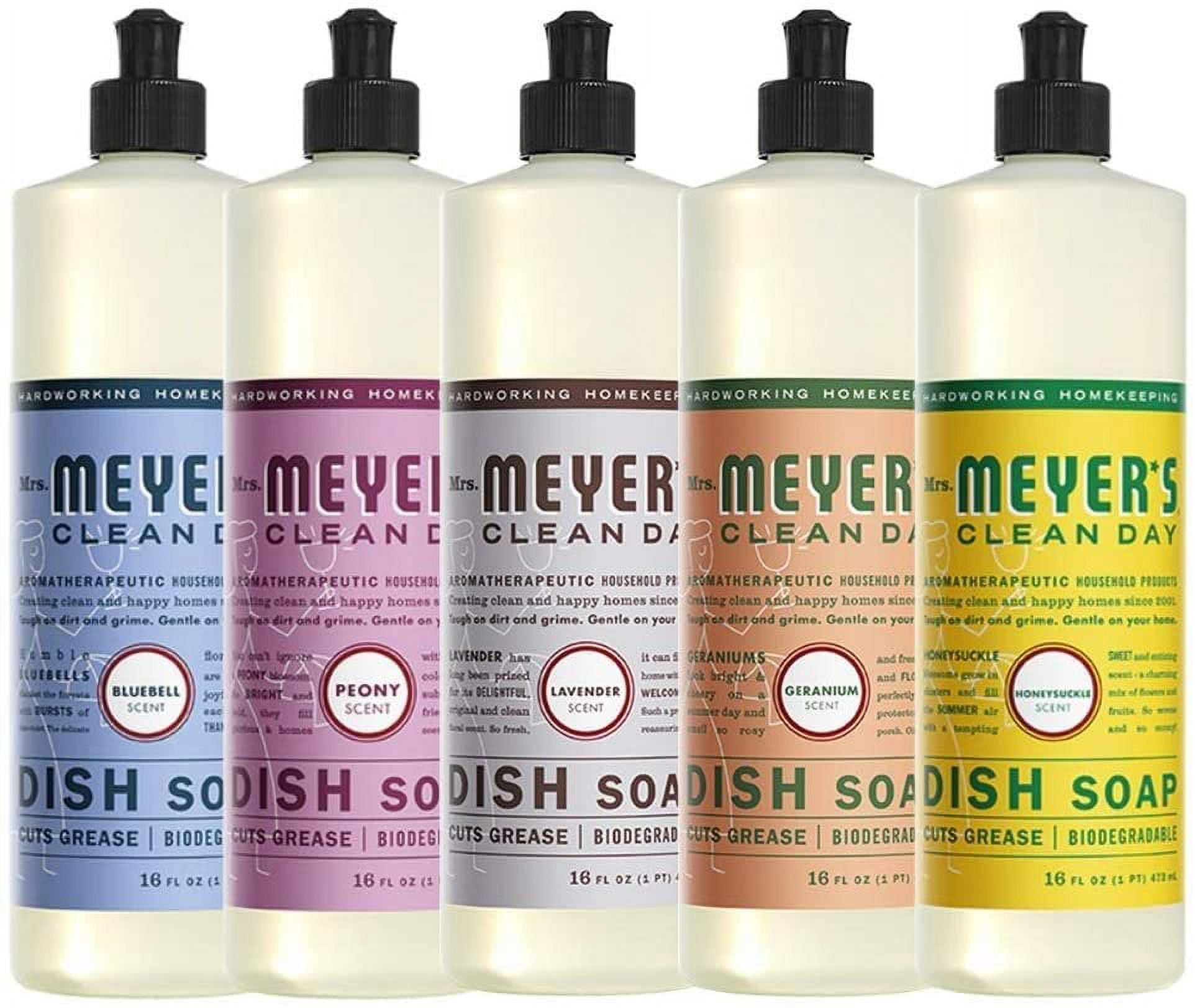 Liquid Dish Soap, 1 Pack Bluebell, 1 Pack Peony, 1 Pack Lavender, 1 Pack Geranium, 1 Pack Honeysuckle, 16 OZ each
