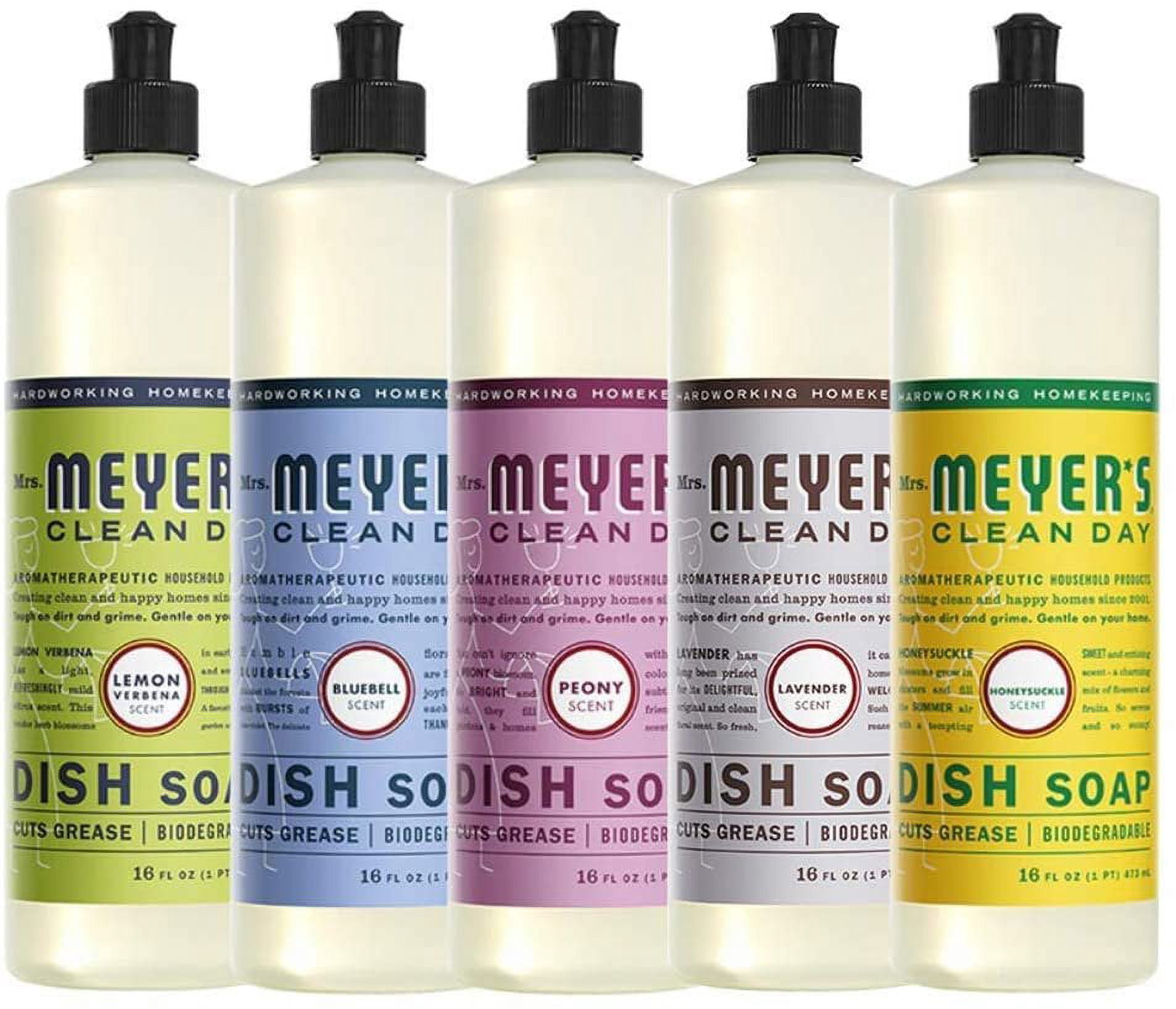Liquid Dish Soap, 1 Pack Lemon Verbena, 1 Pack Bluebell, 1 Pack Peony, 1 Pack Lavender, 1 Pack Honeysuckle, 16 OZ each