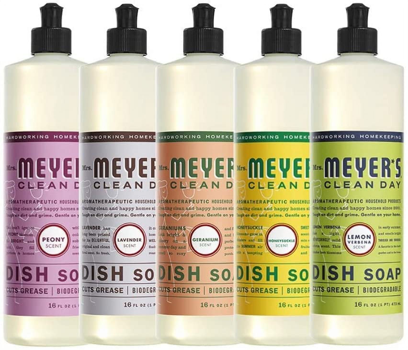 Liquid Dish Soap, 1 Pack Peony, 1 Pack Lavender, 1 Pack Geranium, 1 Pack Honeysuckle, 1 Pack Lemon Verbena, 16 OZ each