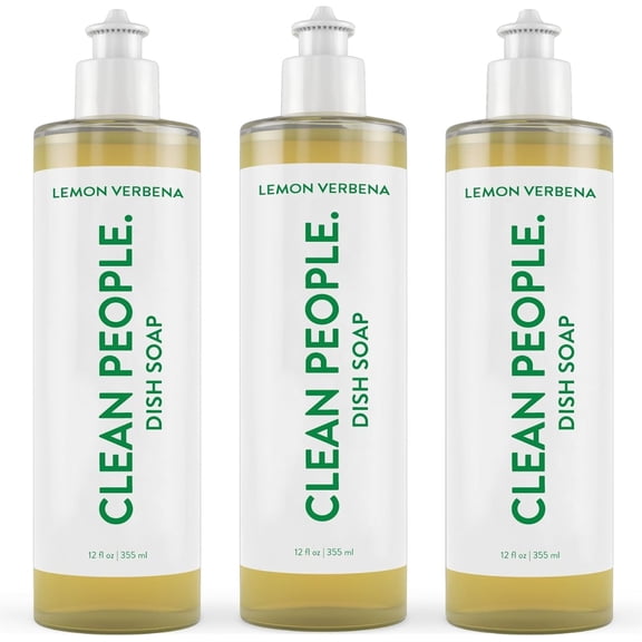 Liquid Dish Soap - Clean, Simple Ingredients - Extra Scrubbing Power (Lemon Verbena Scent) 12 fl. oz (3 Pack)