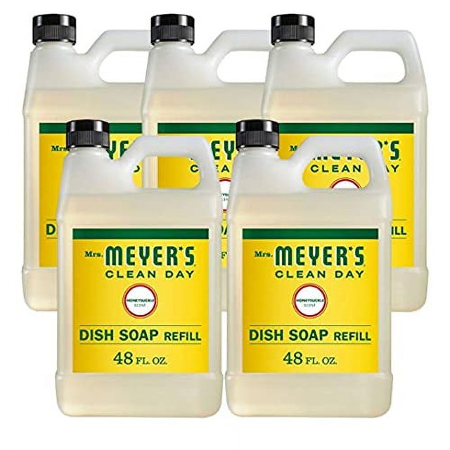 Liquid Dish Soap Refill, Cruelty Free Formula, Honeysuckle Scent, 48 oz