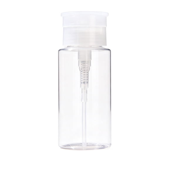 Liquid Dispenser Bottle Press Pump Travel Container Leak Proof Transparent Refillable Bottle for Makeup Remover and Lotion Portable Toiletry Organizer 200ml