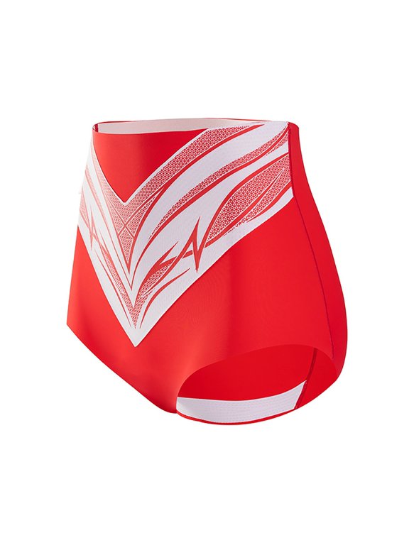 Liquid Double Layer Belly Support Pants for Women High Waist Lightweight Everyday Comfort Non- Crotch Guard and Bactericidal Red XXL