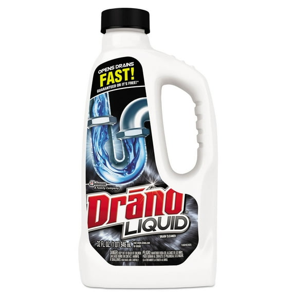 Liquid Drain Cleaner, 32 Oz Safety Cap Bottle, 12/carton | Bundle of 2 Cartons