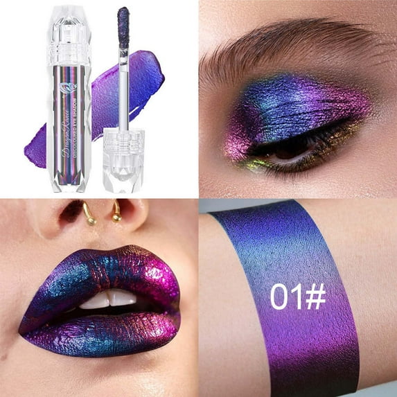 Liquid Eye Shadow, Glitter Eye Makeup, Long-Lasting Diamond Glitter Powder with Holographic Effects, Lightweight Non-Greasy formula, Easy To Apply and Blend without Clumping