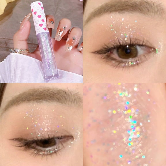 Liquid Eyeshadow, Glitter Eyeshadow, Pearlescent Sequins Brightening Liquid Eye Makeup, Long-Lasting Highly Pigmented Safe Ingredients Skin-Friendly