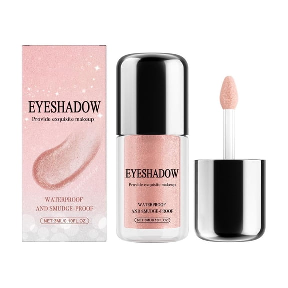 Liquid Eyeshadow Long Lasting Crease Proof, Nude Pink Glimmer Eyeshadow Liquid, Blendable Water-Based Shimmer Eyeshadow Makeup, 3ml