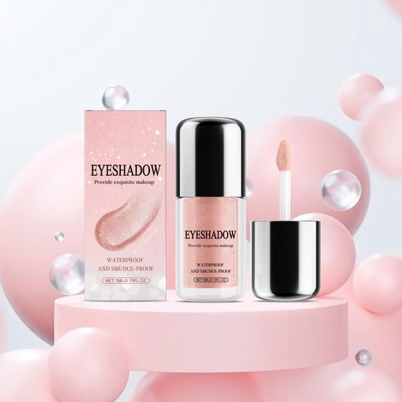Liquid Eyeshadow, Long Lasting Eyeshadow, Crease Proof Shimmer Liquid Eyeshadow with Flexible Applicator, Lightweight Hydrating Smooth Blendable Makeup for All Day Wear