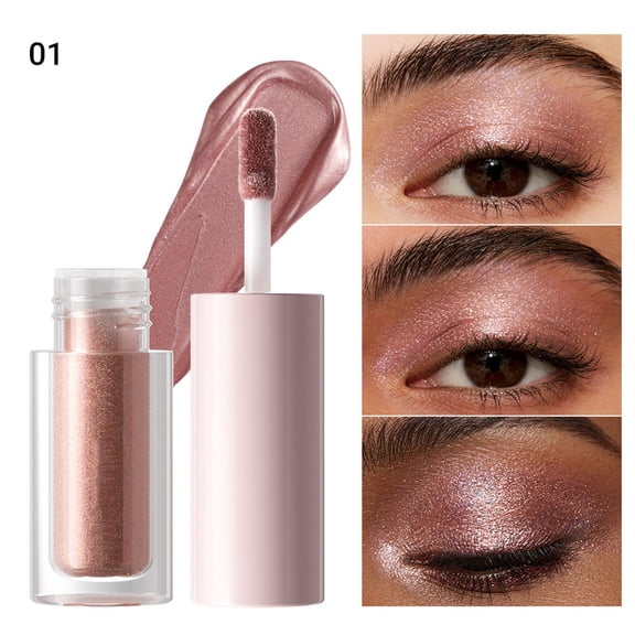 Liquid Eyeshadow - Metallic Pearl Shimmer Eye Color with Glide-On Application 2ml - Long-Wear Crease-Proof Eye Makeup for Daily Wear or Parties - Buildable Sheer to High-Shine Finish for Women
